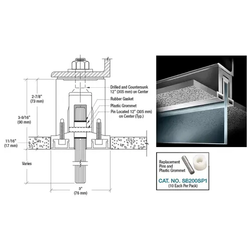 Satin Anodized SB200 Two Piece Smoke Baffle Base Shoe