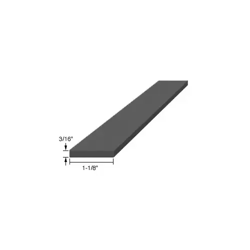 3/16" x 1-1/8" x 4" EPDM Rubber Setting Blocks Black