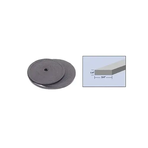 1/4" x 3/4" Bulk Rolled Neoprene Setting Block Material - 100' Gray