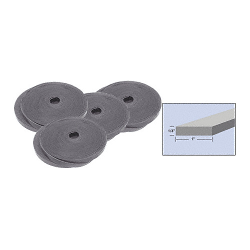 1/4" x 1" Bulk Rolled Flexible PVC Setting Block Material - 350' Gray
