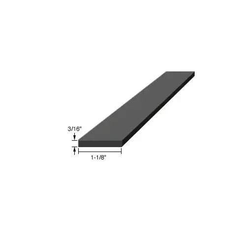 3/16" x 1-1/8" x 4" Silicone Rubber Setting Blocks Black
