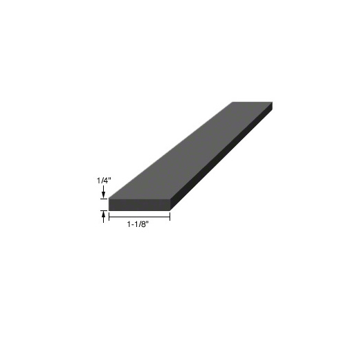 1/4" x 1-1/8" x 4" Silicone Rubber Setting Blocks Black