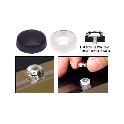 Black Flat Small Snap Cap Screw Covers