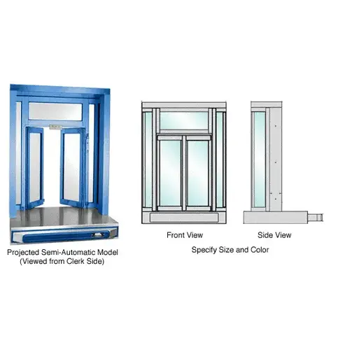 Custom Self-Closing Projected Mount Bi-Fold Service Window Specify