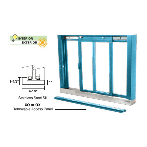 Custom Powder Painted Self-Closing Deluxe Sliding Service Windows with Stainless Steel Sill