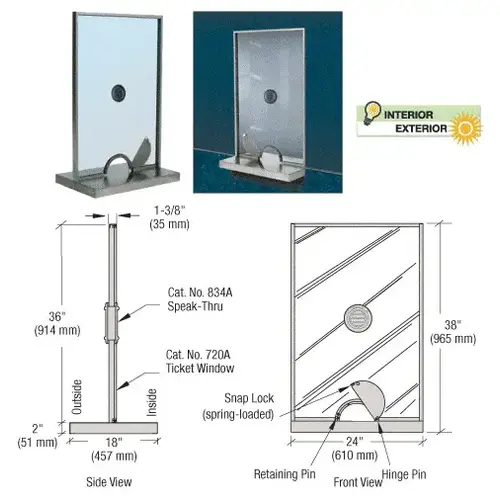 CRL SCW102N Satin Anodized Ticket Window Unit