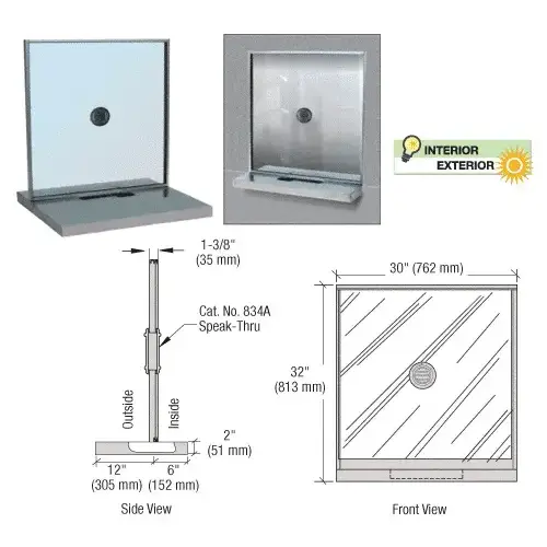 CRL SCW103N Satin Anodized Cashier Window Unit