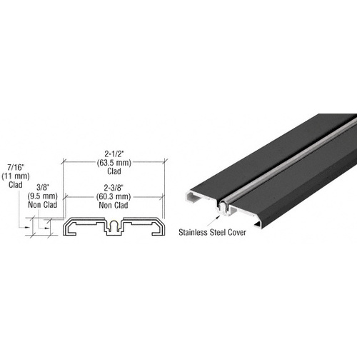 CRL SD1BTBL Black Powder Coat Sliding Door Bottom Rolling Track