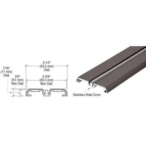 Black Bronze Anodized Sliding Door Bottom Rolling Track