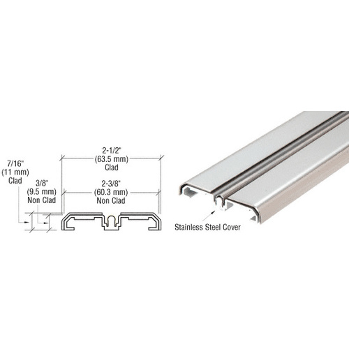 CRL SD1BTPS Polished Stainless Steel Sliding Door Bottom Rolling Track