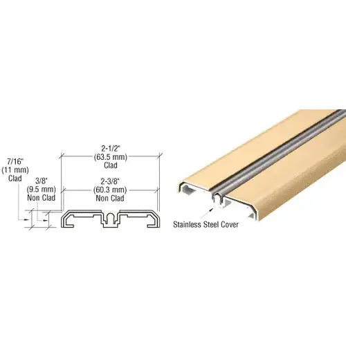 Satin Brass Sliding Door Bottom Rolling Track