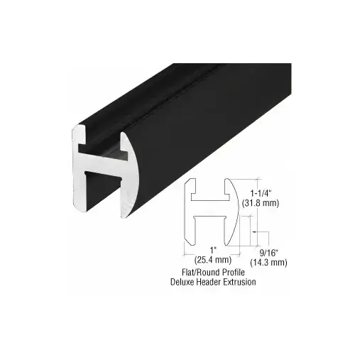 CRL SDH980MBL Matte Black Deluxe Shower Door Header Kit - 95"