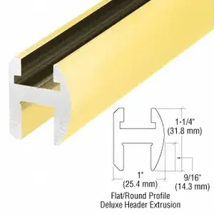 CRL SDH980SB Satin Brass Deluxe Shower Door Header Kit - 95"