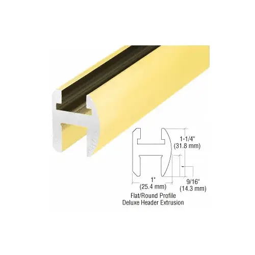 CRL SDH980SB Satin Brass Deluxe Shower Door Header Kit - 95"