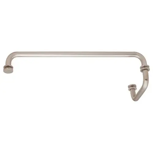 CRL SDP6TB18BN Brushed Nickel 18" Towel Bar with 6" Pull Handle Combination Set