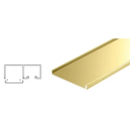 CRL SDTTF1PB Polished Brass Snap-In Filler Strip for Sliding Door Pocket 120" Stock Length