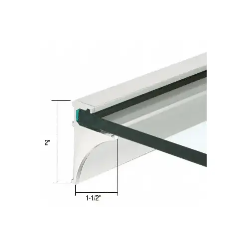 Brite Anodized 24" Aluminum Shelf Kit for 1/4" Glass