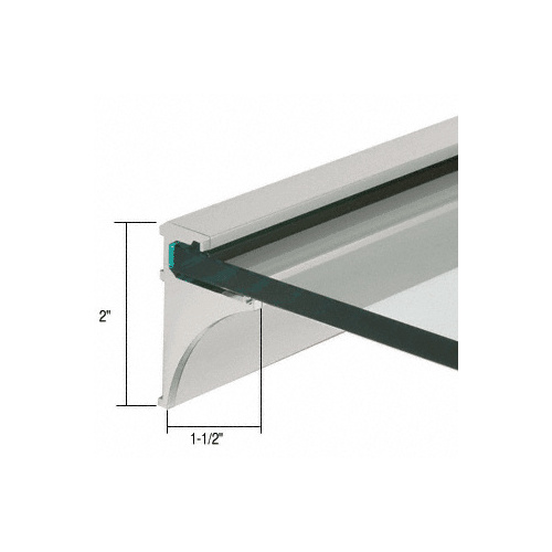 Brushed Nickel 18" Aluminum Shelf Kit for 1/4" Glass