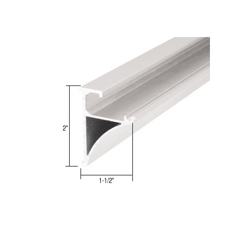 White 96" Aluminum Shelving Extrusion for 1/4" Glass