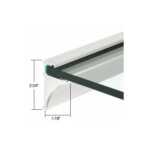 Brite Anodized 36" Aluminum Shelf Kit for 3/8" Glass