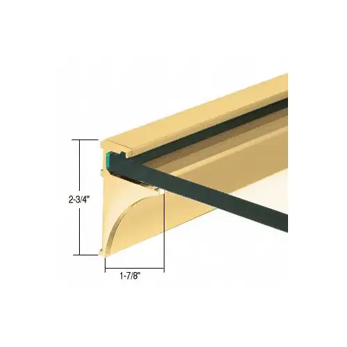 Brite Gold Anodized 18" Aluminum Shelf Kit for 3/8" Glass