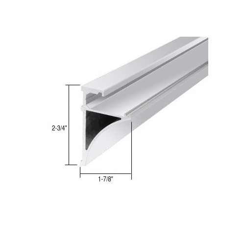 Brite Anodized 96" Aluminum Shelving Extrusion for 3/8" Glass