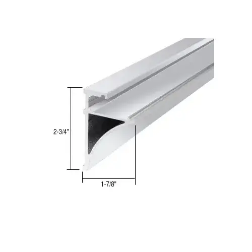 Brite Anodized 96" Aluminum Shelving Extrusion for 3/8" Glass