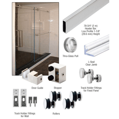 Brushed Stainless Steel Deluxe 180 Degree Serenity Series Sliding System