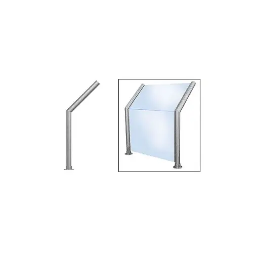 CRL SG5101BS Brushed Stainless Elegant 101 Series 1-1/2" Tubing Glass On Slant and Front Only Sneeze Guard