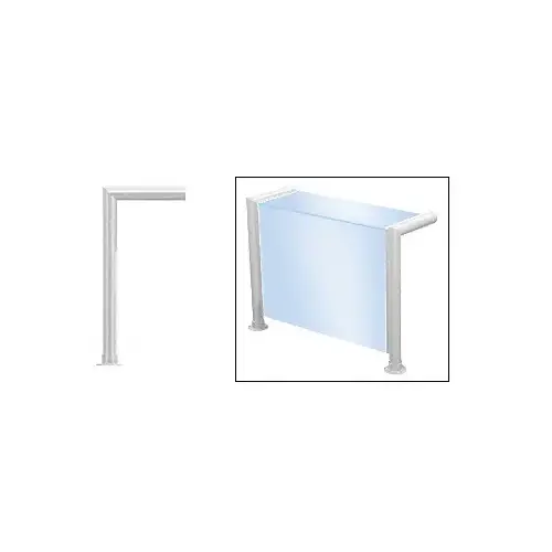 Polished Stainless Elegant 139 Series 1-1/2" Tubing Glass On Top and Front Only Sneeze Guard