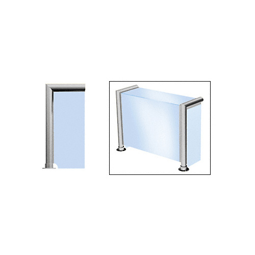 CRL SG5140BS Brushed Stainless Elegant 140 Series 1-1/2" Tubing Glass On Top, Front, and One End or Both Ends Sneeze Guard