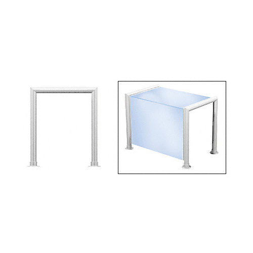 Polished Stainless Elegant 145 Series 1-1/2" Tubing Glass On Top and Front Only Sneeze Guard