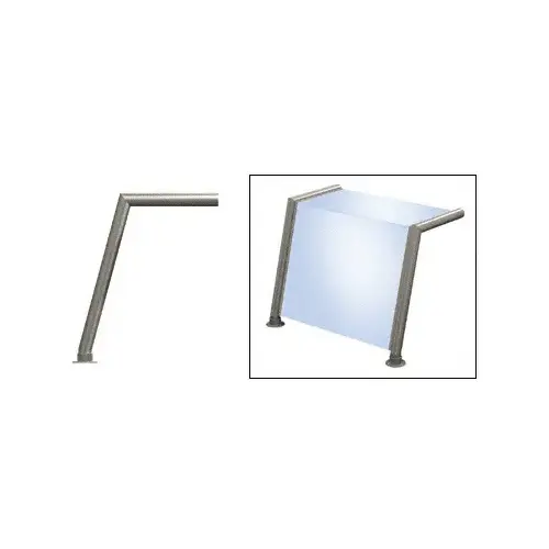 Brushed Stainless Elegant 151 Series 1-1/2" Tubing Glass On Top and Front Only Sneeze Guard