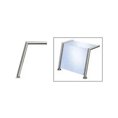 CRL SG5151PS Polished Stainless Elegant 151 Series 1-1/2" Tubing Glass On Top and Front Only Sneeze Guard