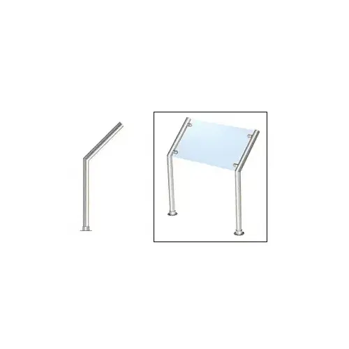 CRL SG5200PS Polished Stainless Contemporary 200 Series 1-1/2" Tubing Glass On Slant Only Sneeze Guard