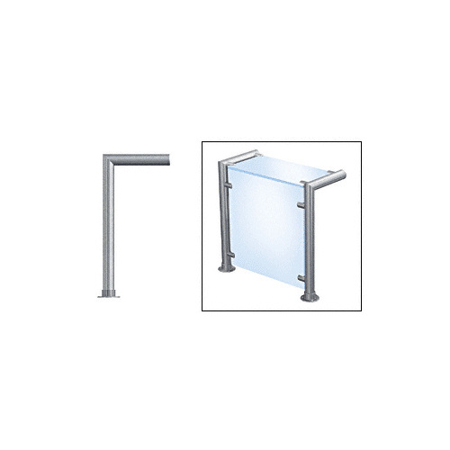 Brushed Stainless Contemporary 205 Series 1-1/2" Tubing Glass On Top and Front Only Sneeze Guard