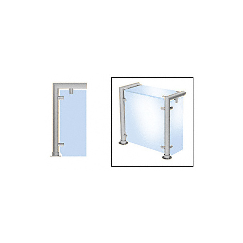 Brushed Stainless Contemporary 206 Series 1-1/2" Tubing Glass On Top, Front, and One or Both Ends Sneeze Guards