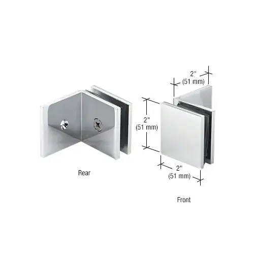 Polished Chrome Fixed Panel Square Clamp With Large Leg