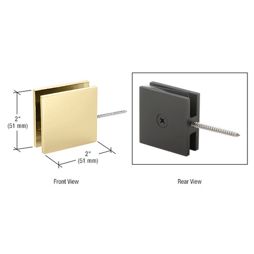 CRL SGC186SB Satin Brass Square Wall Mount Movable Transom Clamp