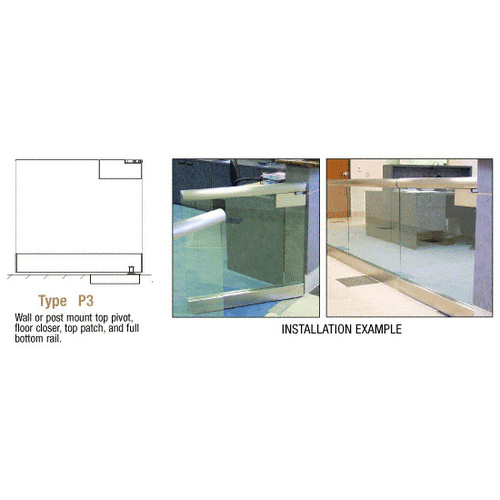 Post Mount Swinging Gate with Top Pivot Plus Top Patch and Full Bottom Rail Specify