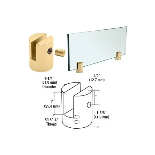 Brass Slot Mount Standoff for 3/8" Panels