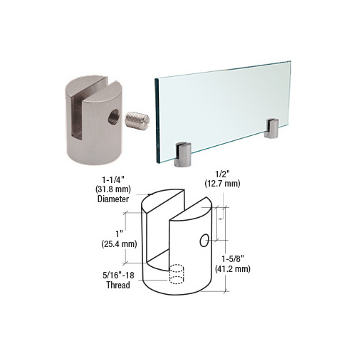 Brushed Stainless Slot Mount Standoff for 3/8" Panels