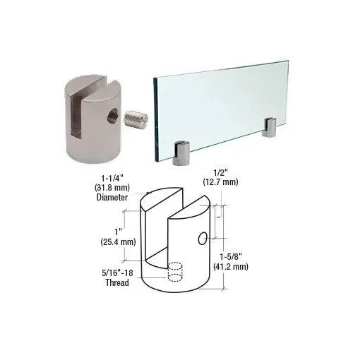 Brushed Stainless Slot Mount Standoff for 1/2" Panels