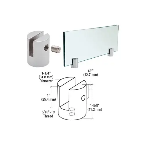 Chrome Slot Mount Standoff for 1/2" Panels