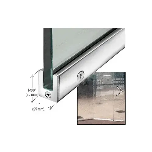 Polished Stainless 1-3/8" RH Tall Slender Profile Door Rails 35-3/4" (908 mm) Standard Length