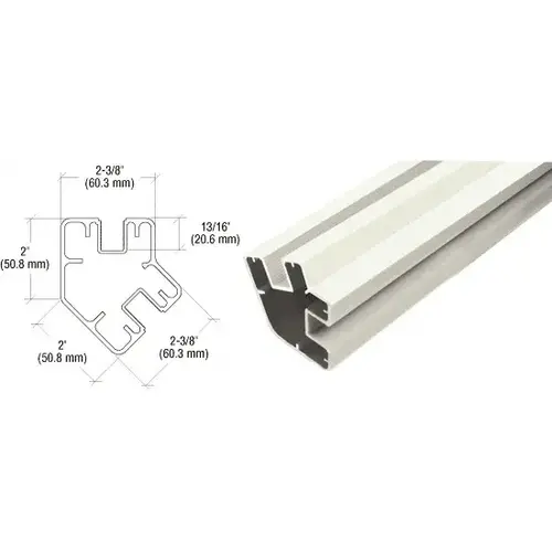Oyster White 72" Long 2" x 2-3/8" Rectangular 135 Degree Post