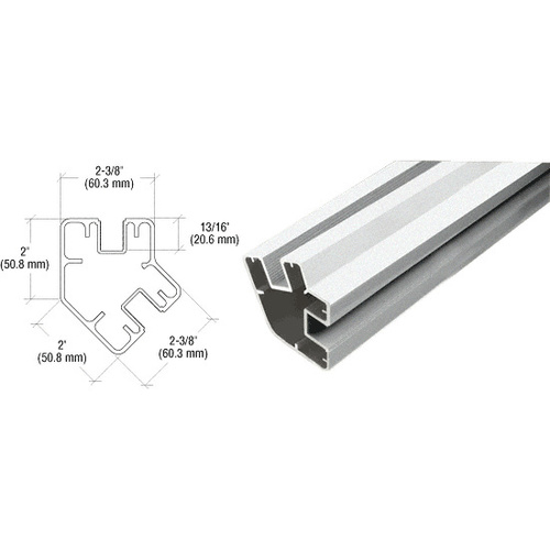 Silver Metallic 60" Long 2" x 2-3/8" Rectangular 135 Degree Post