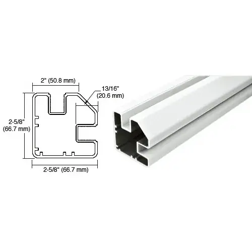 Sky White 241" Long 2" x 2-5/8" Square 90 Degree Post