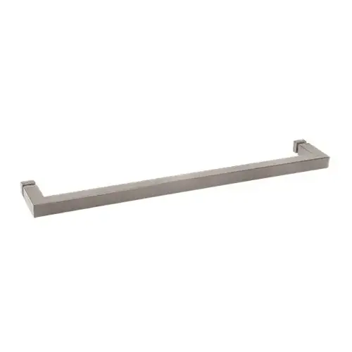 Brushed Nickel "SQ" Series 24" Square Tubing Mitered Corner Single-Sided Towel Bar