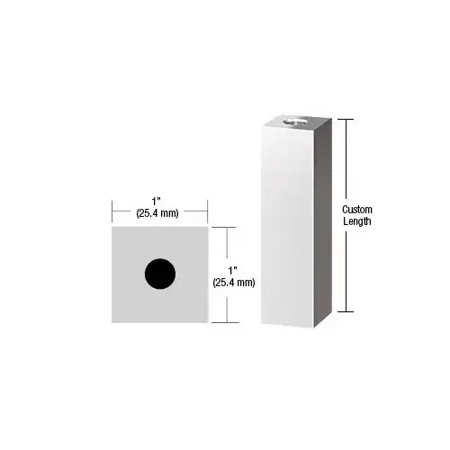 Polished Stainless 1" Square Standoff Base Custom Length